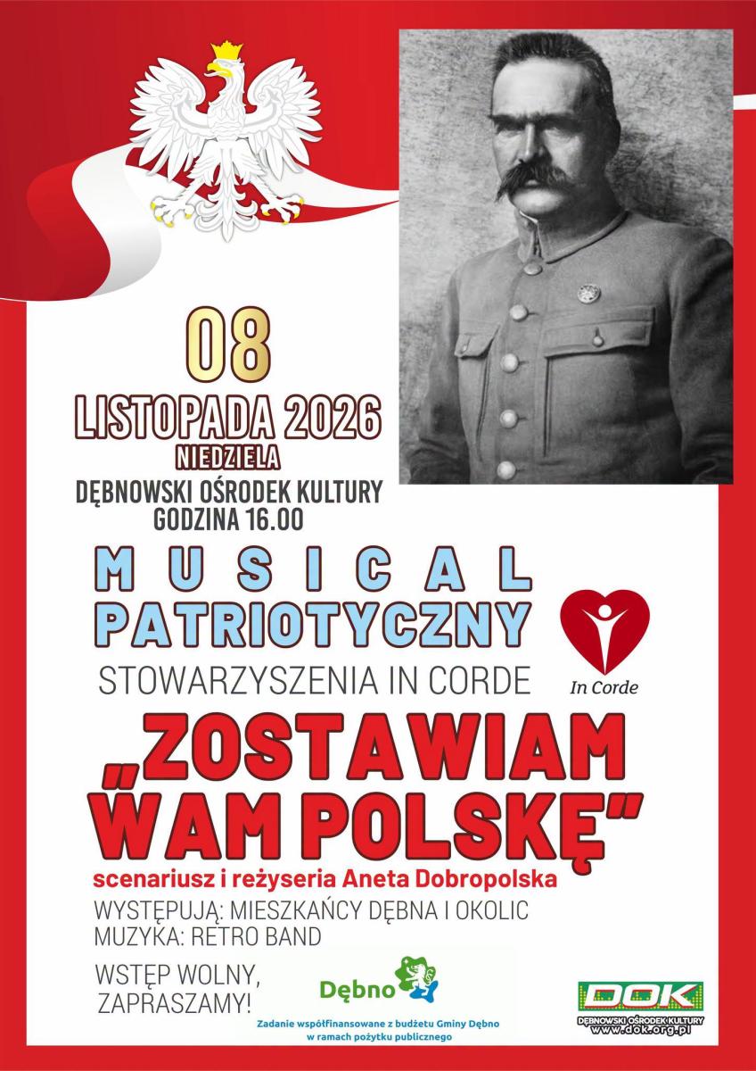 Plakat z godłem Polski informujący o wydarzaeniu