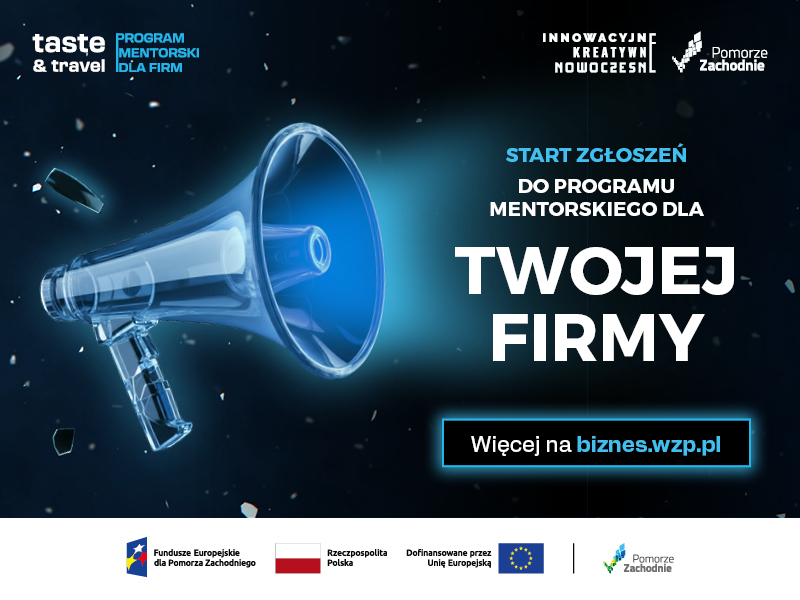 Baner promujący konkurs, grafika syrena alarmowa i treść o naborze, logotypy UE, Polska, Pomorze Zachodnie 