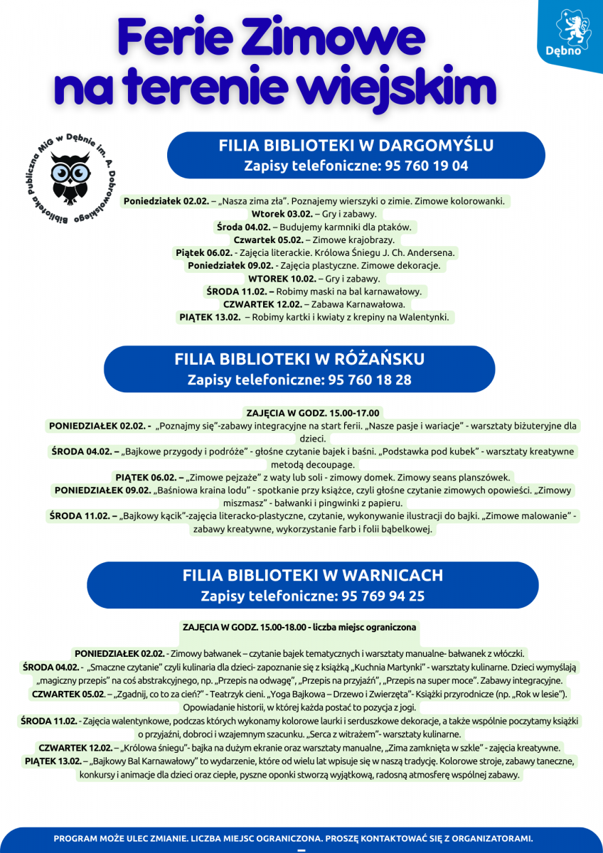 Feire na terenie wiejkim. Pełna treść w informacji 