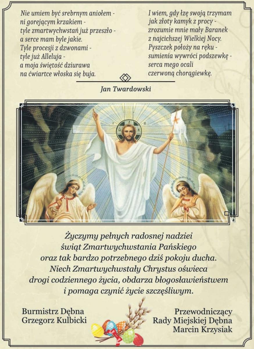 Życzenia wielkanocne. Pełna treść w informacji